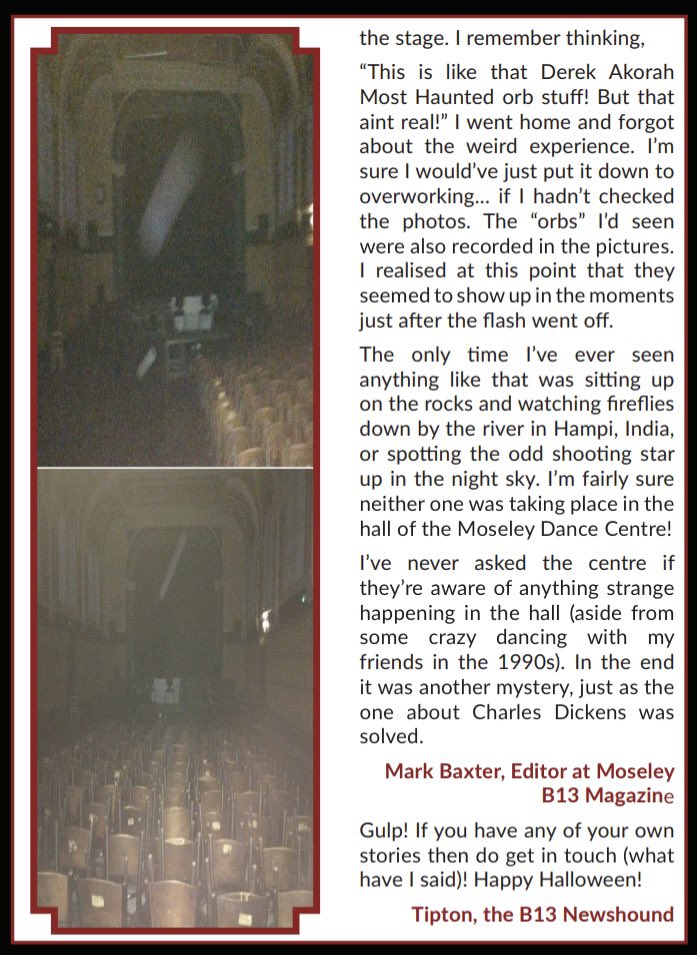 Happy Halloween! 🎃 Read our recent Newshound Investigates… Stories for Halloween feature on the true spooky story of The Cellar Boy in Moseley, with a twist in its tale! Add to that the chilling incident of the strange flying orbs in Moseley Dance Centre! Do not read alone! 👻