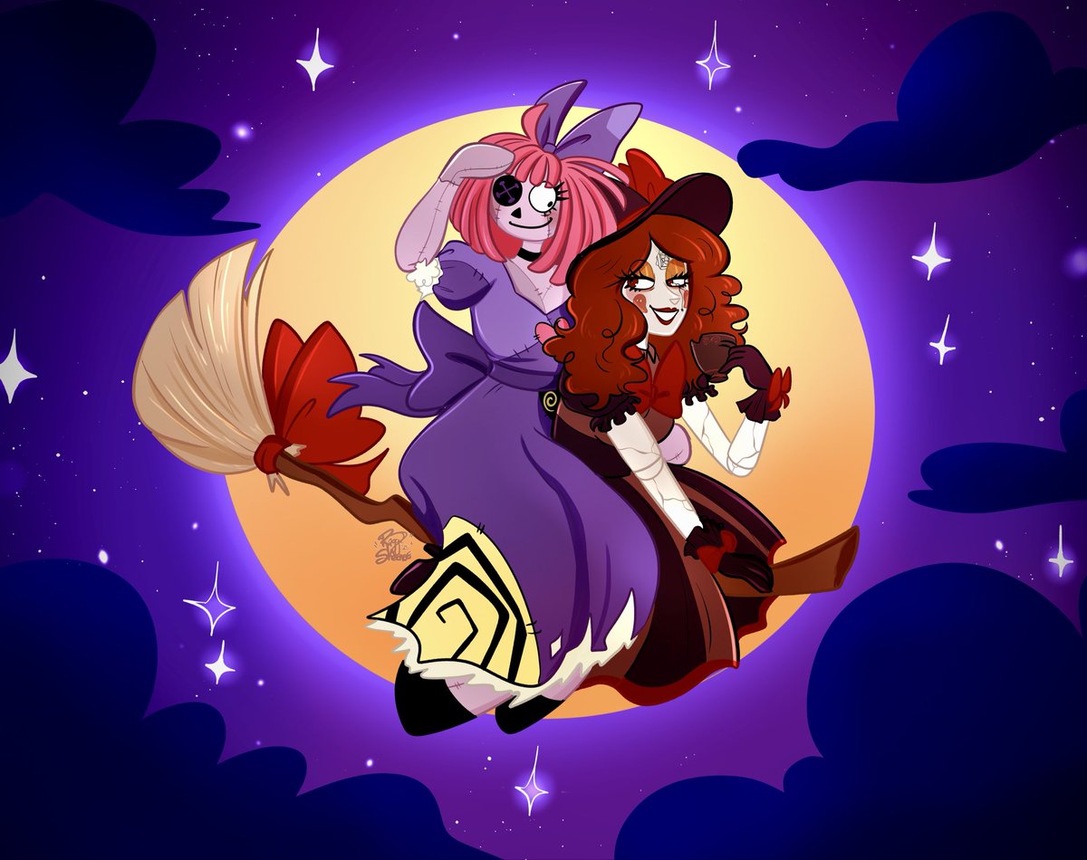 Happy Halloween from Emmy and Ragatha! 🎃 

Inspired from <a href="/pudd1ngandp1/">pi pudding 🌺🌊</a> ‘S! Au!

#theamazingdigitalcircus #tadc #ragatha #tadcemmy #buttonbow #emmyxragatha