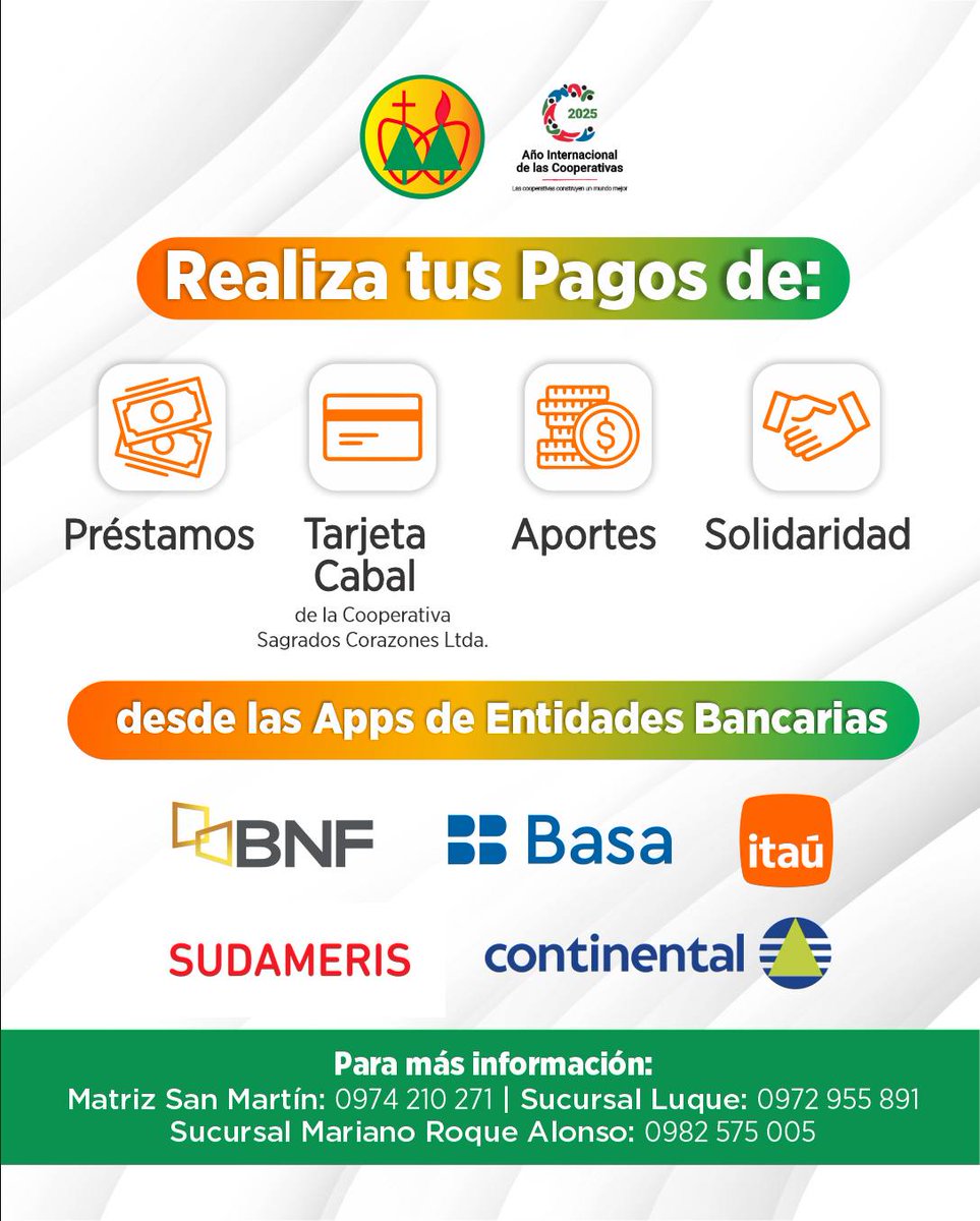 coopssccPy's tweet image. 💳 Realiza tus pagos de manera fácil y segura con nuestros diversos medios de pago.

📈 Seguí construyendo tu futuro financiero con nosotros.

✅ Tu acceso a mejores oportunidades comienza con un buen historial