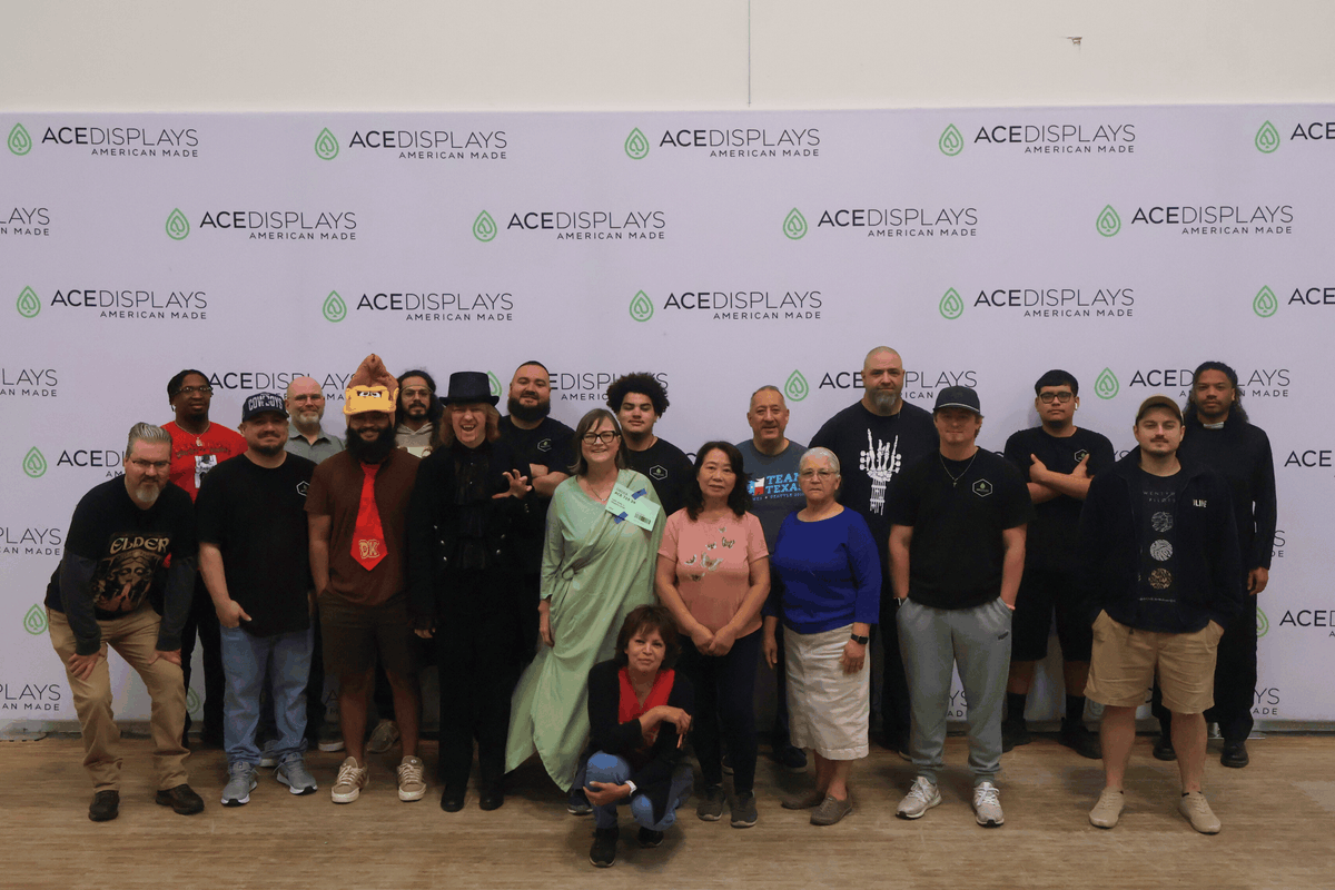ace_displays's tweet photo. You could say we're having a great Halloween so far...just look at our team! Corben won the best costume award, but the fun didn't end there. Congrats to Maria for winning our annual Chili Cook-off! We love having fun at our HQ with our amazing team 👻 Happy Halloween https://t.co/9TvwyVJroP
