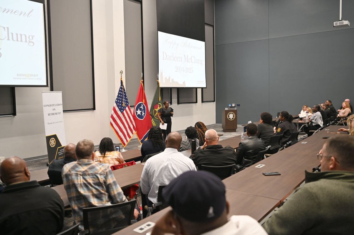 It was bittersweet celebrating the retirement of my friend, Darleen McClung. Her 21 years with <a href="/NashSheriff/">Nashville Sheriff</a> and tireless work in our community have touched so many lives. We thank Darleen for her leadership, dedication, friendship, and wish her all the best in retirement!