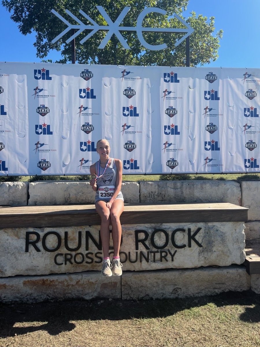 Morgan Nelsen with a 10th place finish at state this morning! She ran a tough race and her love and dedication to this sport showed this morning. Striving for more as she is barely a junior!