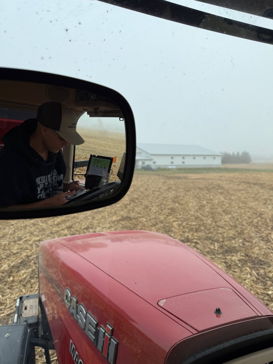 thefarmerette's tweet photo. When one of my twin boys gets to come to work with me (I had to run him to the MSP airport)so yep he jumped right in the #grain cart and flew #drone at the same time.  #harvest2025 #cornplot still have rabbits and turtles 🐢 LOL 😂 https://t.co/rMxxXZnqMH