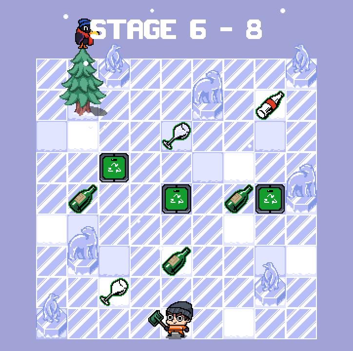 adammgamedev's tweet image. The cold has arrived, but the challenge continues at Snow Station! ❄❄🥶
#recyclequest #gamedev #indiegame #puzzle #cozy #pixelart #educational #brasil #unity #sokoban