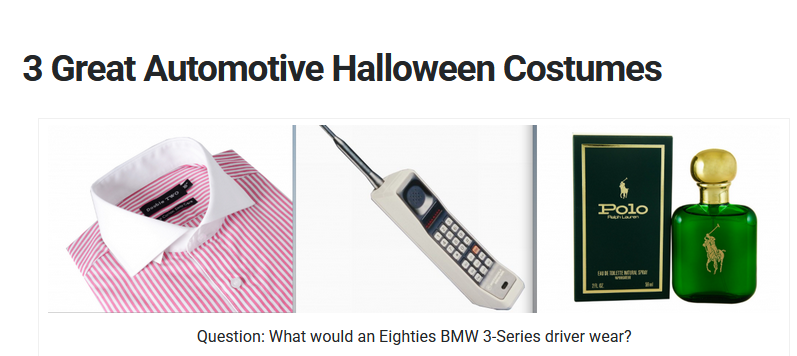 Car_Guy_Tom's tweet image. Last-minute costume ideas? I got'em! #Halloween #Costumes #SpiritHalloween 
blog.consumerguide.com/3-great-automo…
