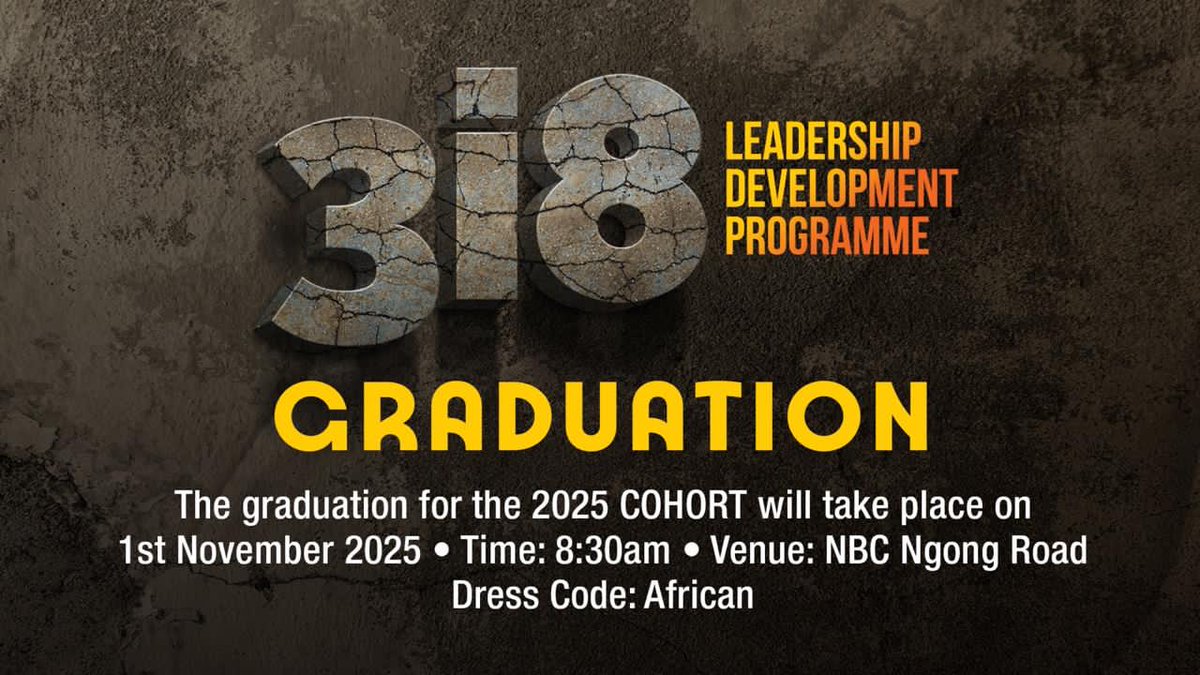 Congratulations to the Class of 2025 of the 3i8 Leadership Development programme 🥳🥳🙌.

#nbcassemblies #nairobibaptistchurch #3i8leadershipdevelopmenttraining
