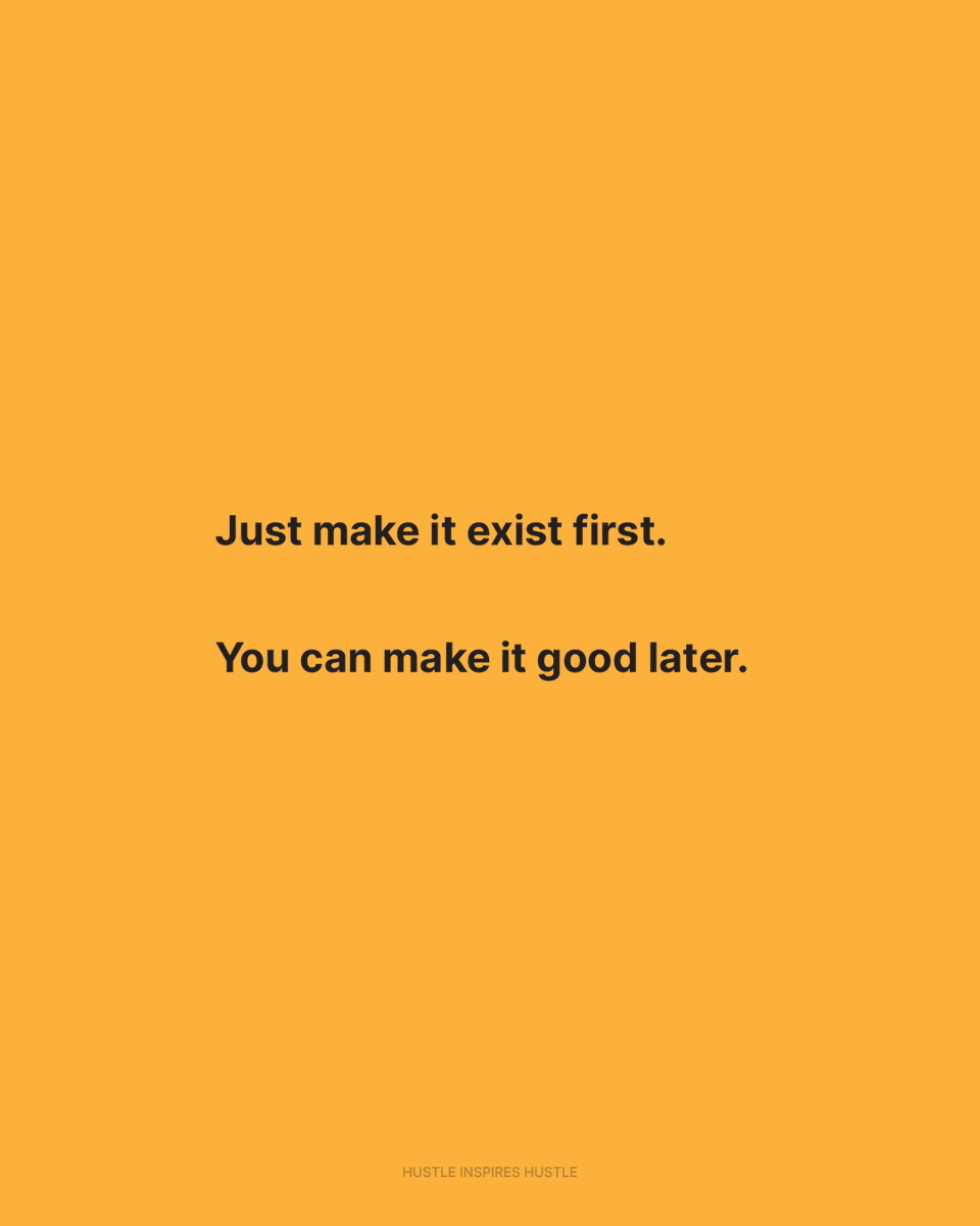 Your embarrassing first version will teach you more than a year of planning.

The market doesn't reward ideas. It rewards the ones brave enough to exist.

Share if you're done waiting.

#HustleInspiresHustle #entrepreneurship #dailyquotes #quotestoinspire #businessmotivation