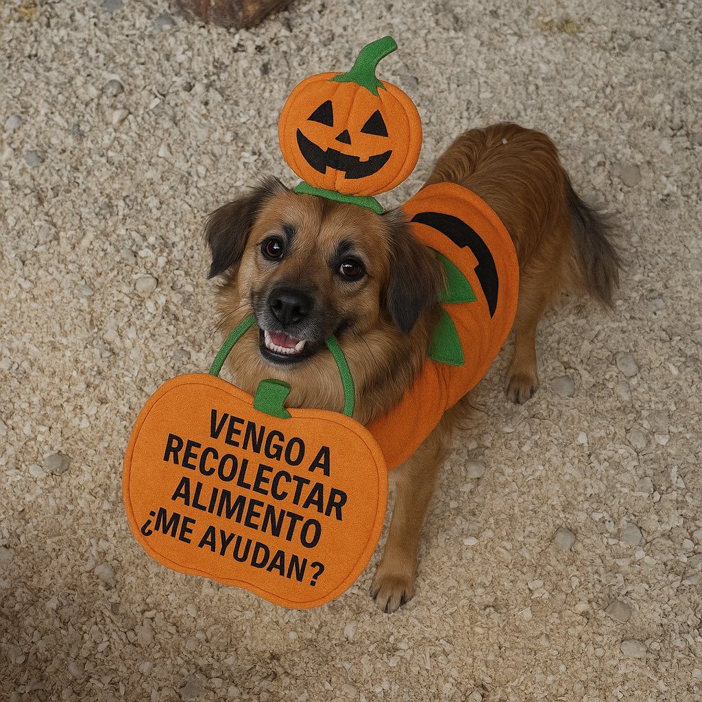 🎃🐾 Él es Tomás, nuestro pequeño recolector solidario.
No salió a buscar dulces… salió a buscar alimento para sus amigos del refugio. 🍲💔
Tomás se disfrazó de calabaza 🎃 para pedirte algo simple pero enorme:
👉 Una bolsita de alimento, una ayuda, una mano.