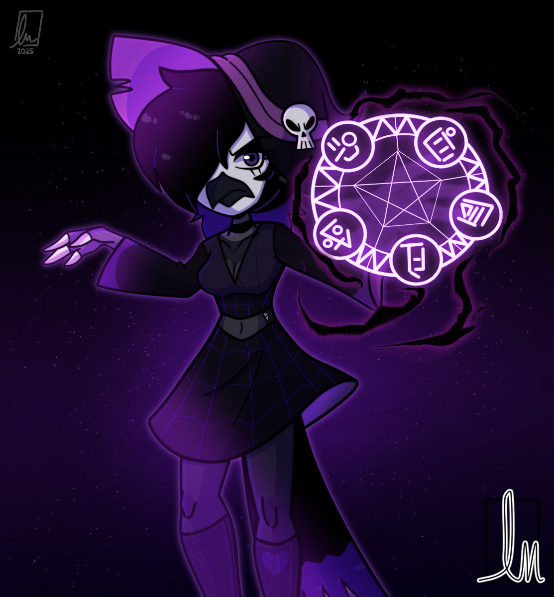 Cierra Corbyn has gonna put a spell on you for hallow eve....

And also Happy Halloween! 🎃  🖤 

#CierraCorbyn #TheOutcastClub #characterdesign #Halloween #Witch #Halloween2025