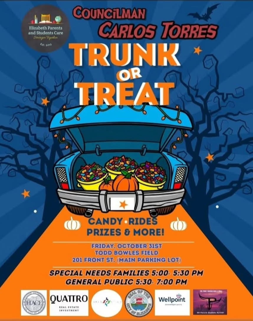 🔴🔴 NEW Location 🔴🔴
DUE TO HIGH WINDS AT THE WATERFRONT WE ARE MOVING THR EVENT INDOORS FOR SAFETY.  
NEW LOCATION IS 

Miller Evans Logan Recreation Center
161-163 First Street
Elizabeth, NJ 07206