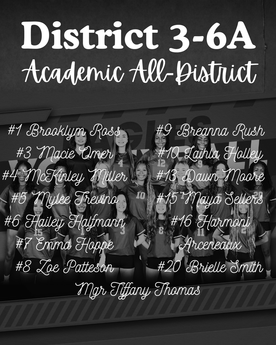 Not only are these girls good at volleyball, but they excel in the classroom. Congratulations to the Varsity members who earned Academic All-District for District 3-6A #dominate <a href="/MISDathletics/">MISD Athletics Dept.</a>