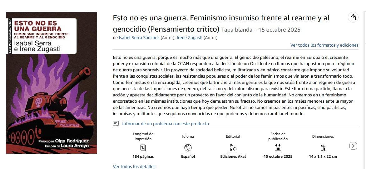 Isa Serra, eurodiputada de Podemos, en 2018: no compres en Amazon, son unos explotadores

Isa Serra hoy: compra mi nuevo libro en Amazon