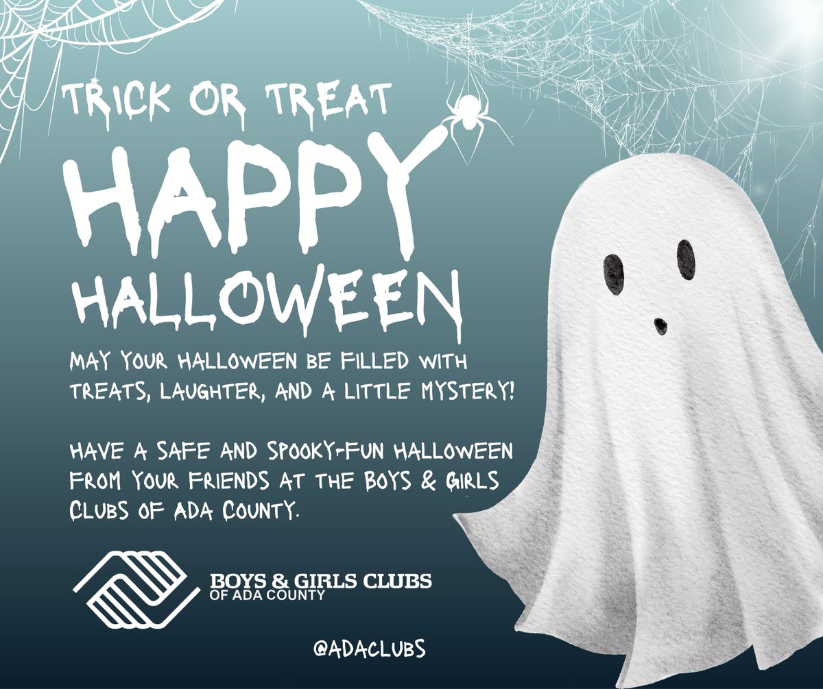 👻 Wishing everyone a fun and safe Halloween from the Boys &amp; Girls Clubs of Ada County! 🎃🍬 #HappyHalloween #GreatFutures #Adaclubs #SpookySeason