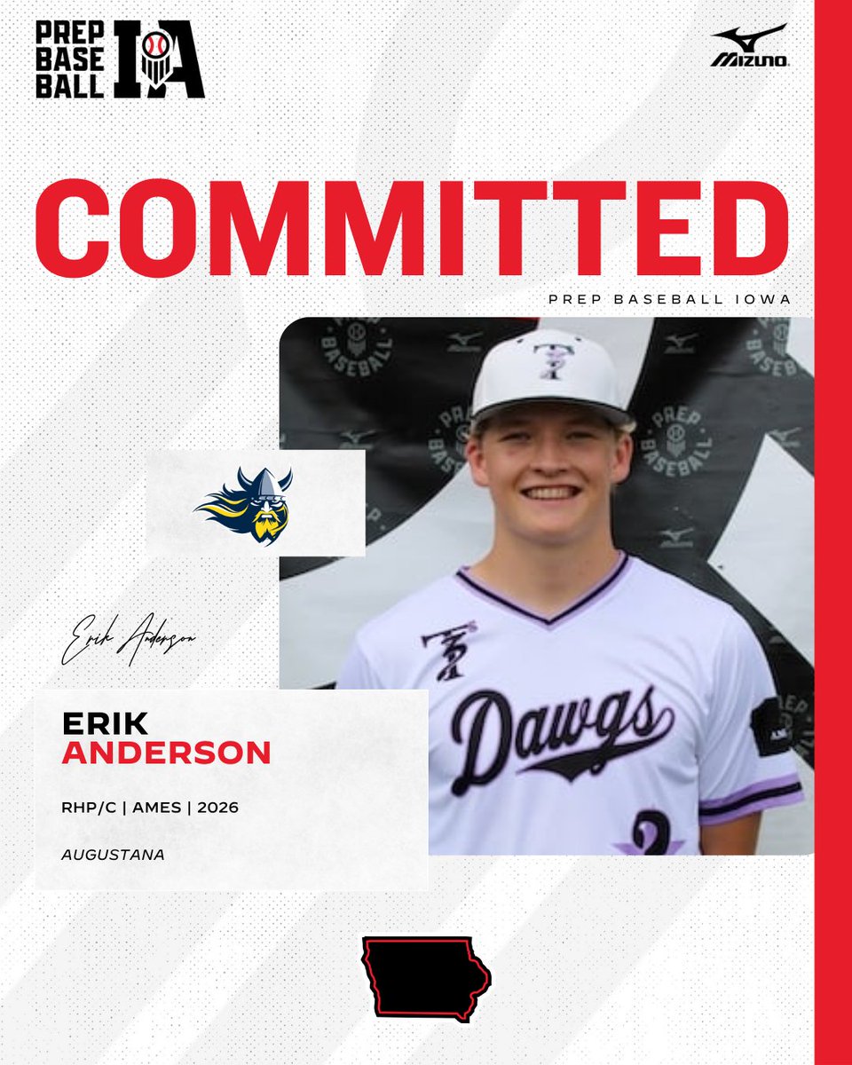 🎓𝐂𝐨𝐦𝐦𝐢𝐭𝐦𝐞𝐧𝐭 𝐖𝐚𝐭𝐜𝐡🎓

Erik Anderson (2026, RHP/C, Ames) commits to Augustana.

👤 loom.ly/gF6881w

<a href="/erik_anderson07/">Erik Anderson</a> ✖️ <a href="/AugieBaseball/">Augustana Baseball</a>
