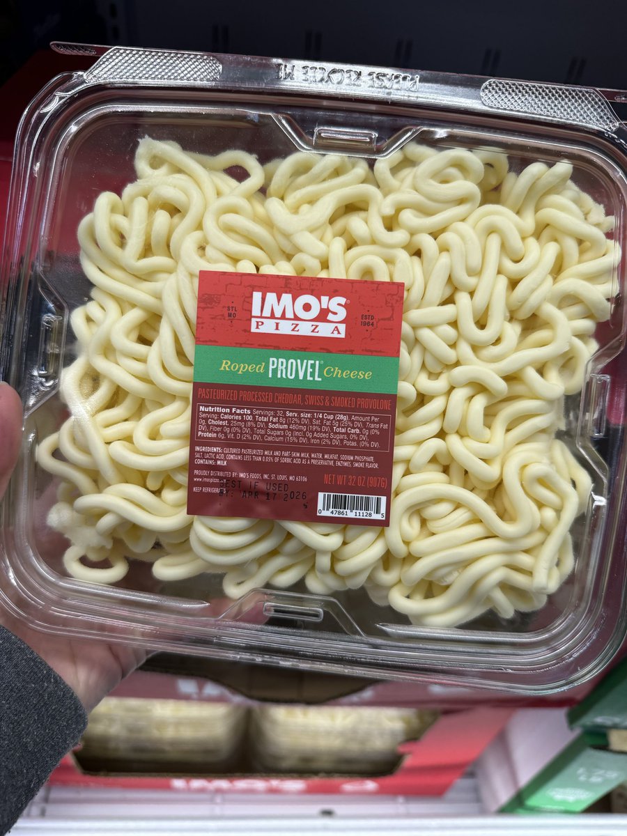 Hey,  <a href="/kathleenmadigan/">Kathleen Madigan</a> ~ look what I found at the Sam’s Club in Springfield, MO! #chefskiss <a href="/imospizza/">Imo's Pizza</a> #provel