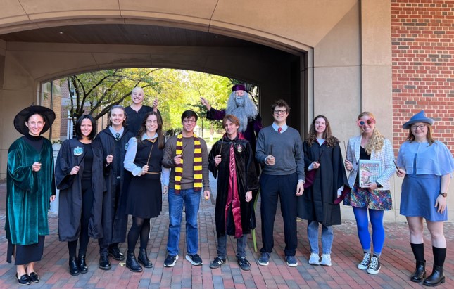 BakerLabMS's tweet image. Wishing everyone a wonderful Halloween from Hogwarts (aka, the Baker Lab)!!