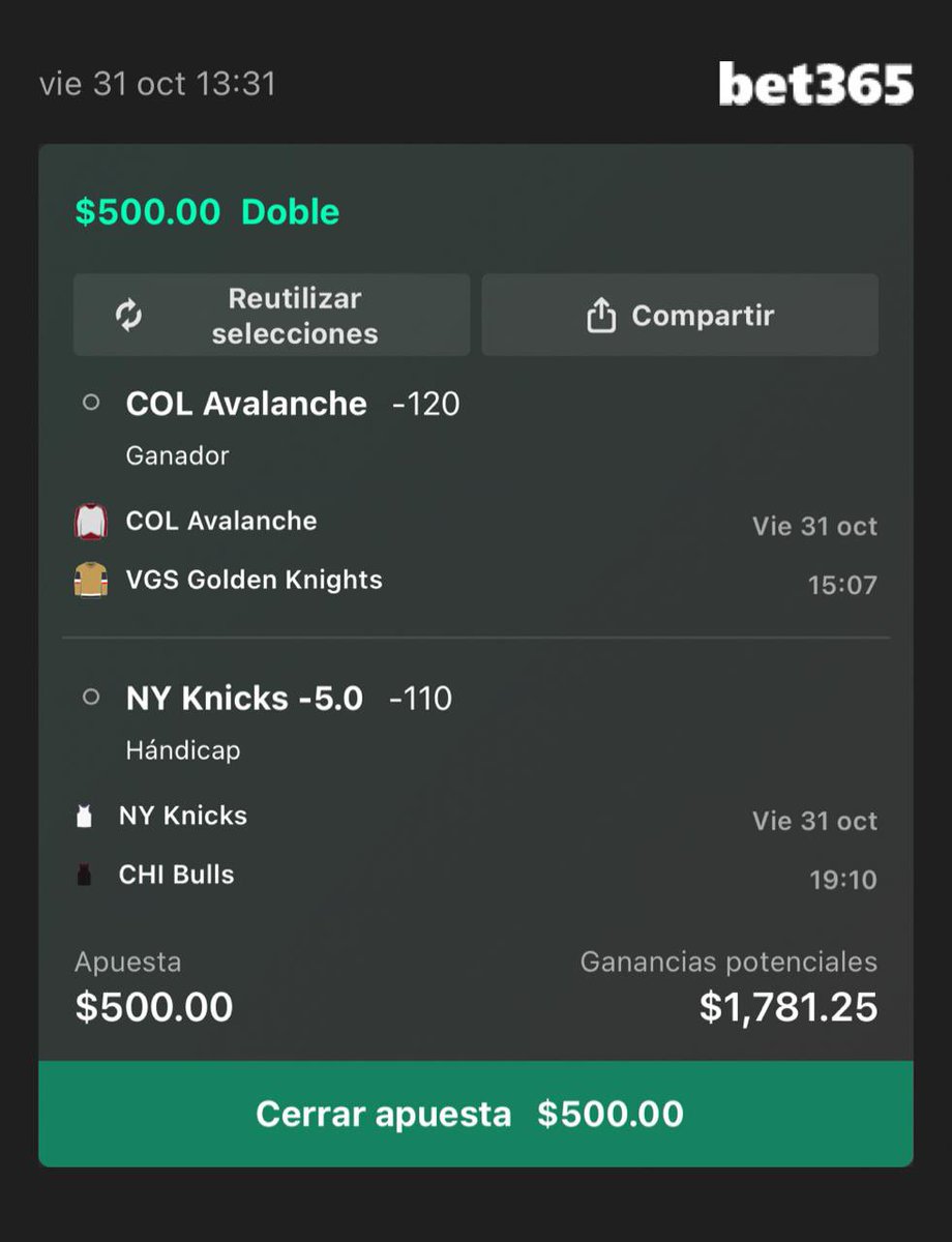 Johaanbxby's tweet photo. Demasiado tiempo sin dejar un pick por aquí,vamos con uno de hockey hoy:

COL Avalanche ML -120 ⛰️

Yo lo jugaré con Knicks -5 pero les recomiendo jugarla de derecha

#Freepick https://t.co/0Mr1FTRwqU