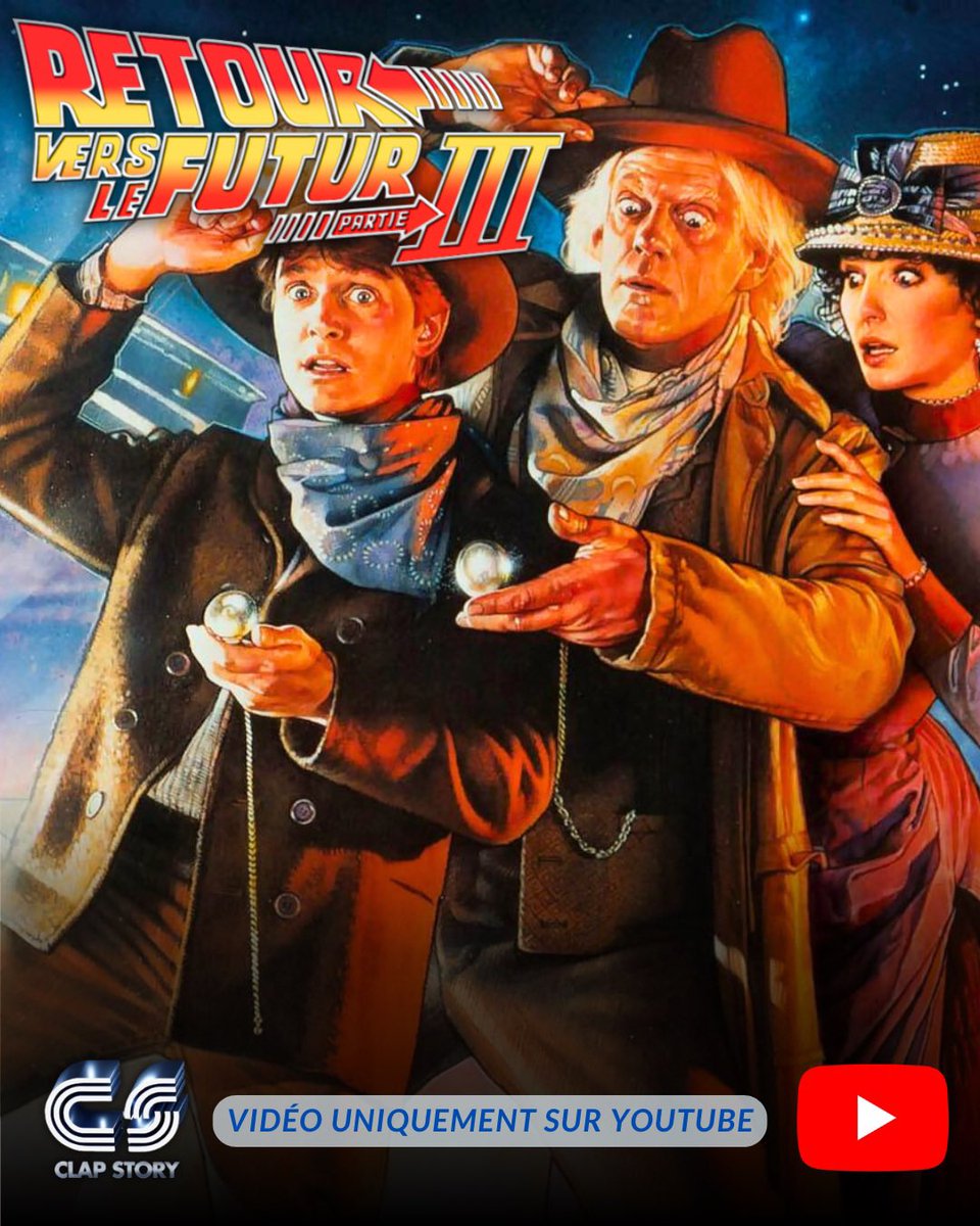 clap_story's tweet image. ⚡️ Dernier voyage pour Marty &amp;amp; Doc ! 🚂 Retour vers le futur III (1990) — la conclusion d’une trilogie légendaire 🤠 Le Far West, l’amour, la fin d’un rêve 🎬 Zemeckis boucle l’histoire avec grâce
 👉 youtu.be/h4HxsLiEi1w #RetourVersLeFutur3 #BackToTheFuturePartIII
