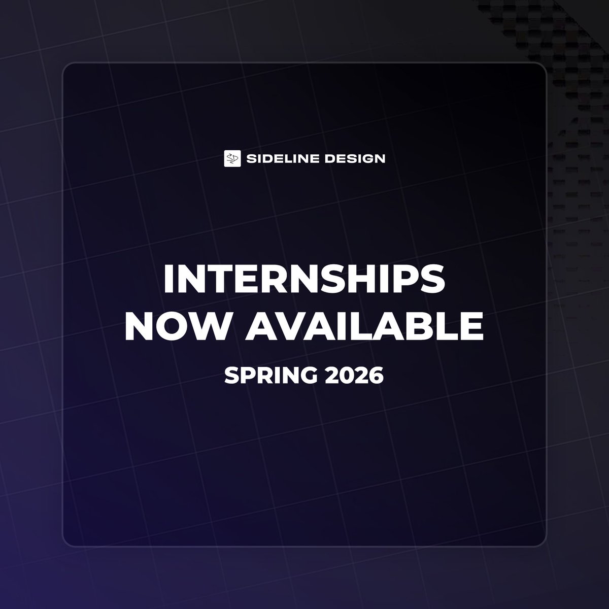 gosideline's tweet photo. Your Next Chapter Starts Here 🌟

Looking for an internship that actually means something?

Sideline Design’s Spring Internship Program gives students real experience, real growth, and a chance to make an impact.

🚀 Learn. Collaborate. Build your future.

Applications are open now →

https://t.co/Xze2VZoLlS