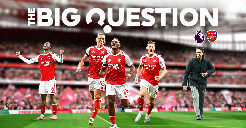 premierleague's tweet photo. Are Arsenal set for a first Premier League title since 2004? 👀🏆

It's The Big Question...
