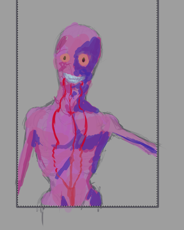 Kamine6969's tweet photo. someone told me on dms that i should stop using ai 
heres my sketching process i guess :-)
#artmoots #moots #horror #characterdesign https://t.co/I5qBvHOf79