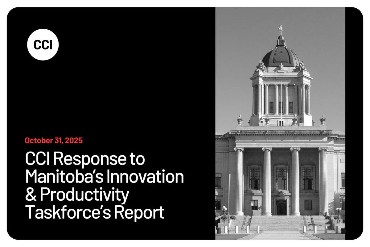 Manitoba’s Innovation and Productivity Task Force, chaired by CCI Chair Jim Balsillie, has released its final report.

CCI's <a href="/JessStCool/">Jess Sinclair</a> welcomed the report as a strong step toward building an innovation-driven economy.

Read more: canadianinnovators.org/content/ccis-r…