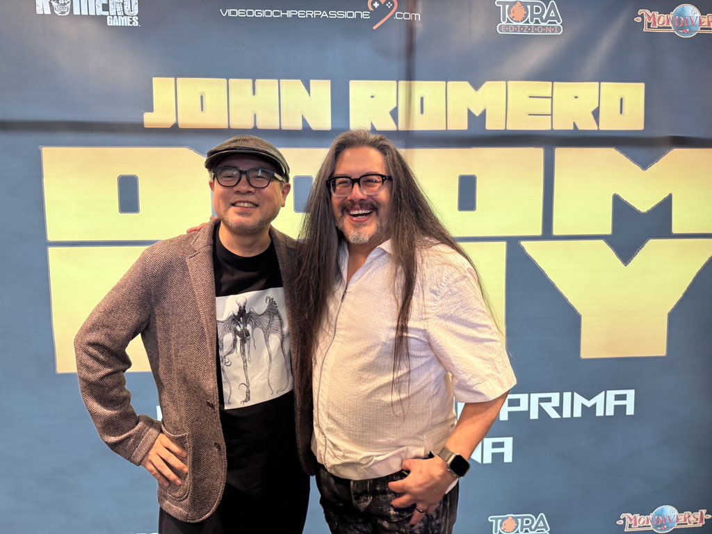 romerogamesltd's tweet image. John Romero &amp;amp; Keiichiro Toyama today! 💕

Thanks for stopping by, it was amazing to meet yourself and Yuto! 🫶

@BokehGameStudio