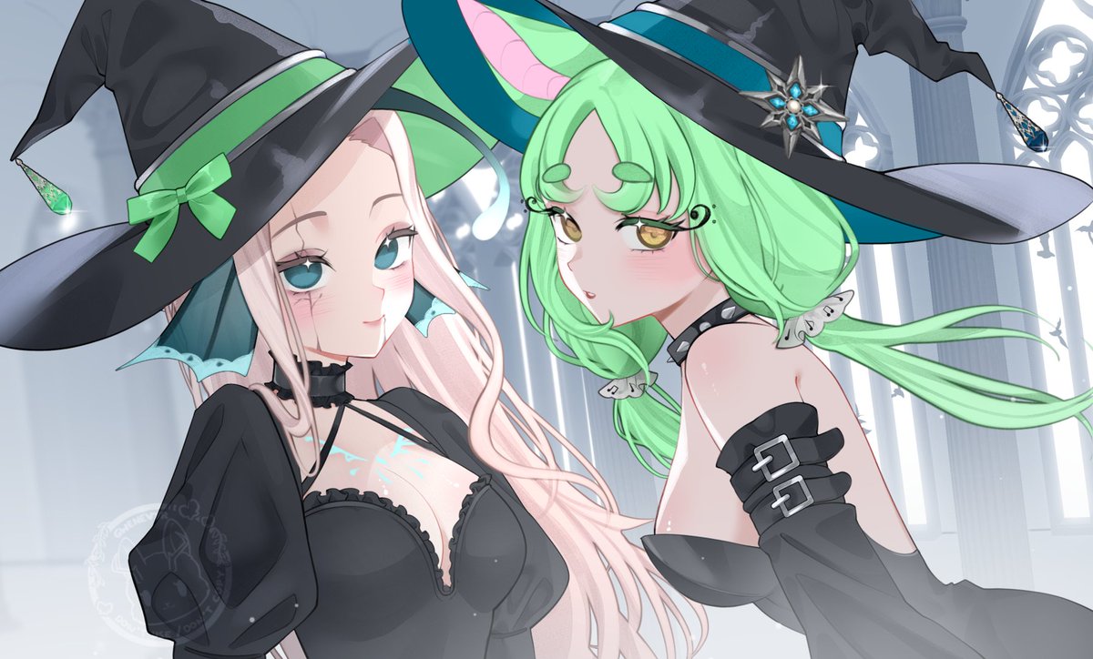 🎃HAPPY HALLOWEEN 🦇
<a href="/TavTuka/">Tav Tukä</a> <a href="/melodear_Vtube/">🎵MeloDear🦇</a> 

Encore merci pour l'art ~
Careful with the candy you all💚

🎨 <a href="/Gwenevyr_/">🌿Gwenevyr | Artist ♡ | COMMS CLOSED</a>