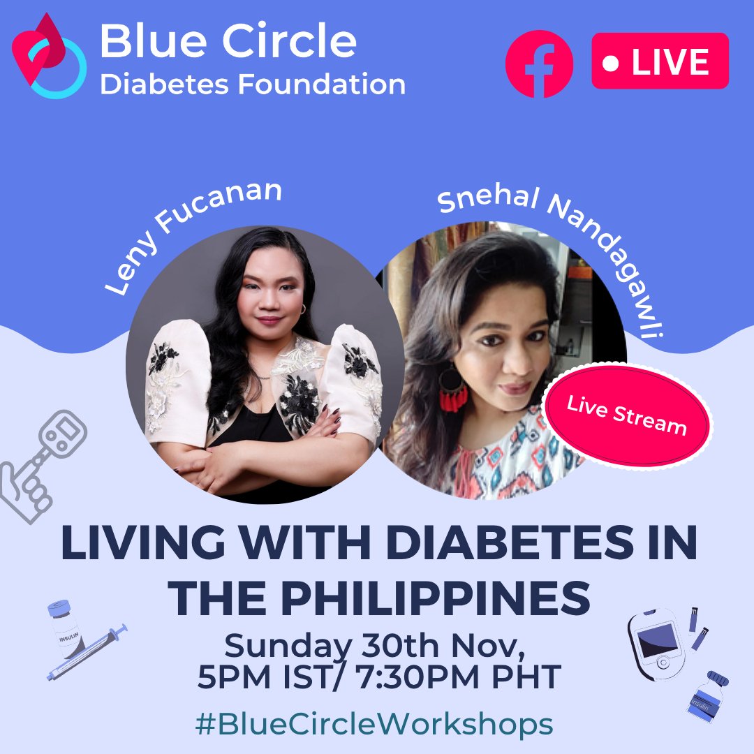 📢 Living with Diabetes in the Philippines 🇵🇭 | #BlueCircleWorkshops
Join Leny 🇵🇭 &amp; Snehal 🇮🇳 (both T1Ds × 23 yrs) as they discuss life with diabetes in the Philippines—healthcare, affordability, awareness &amp; daily realities.

🎥 FB Live: facebook.com/share/15xFVeTW…