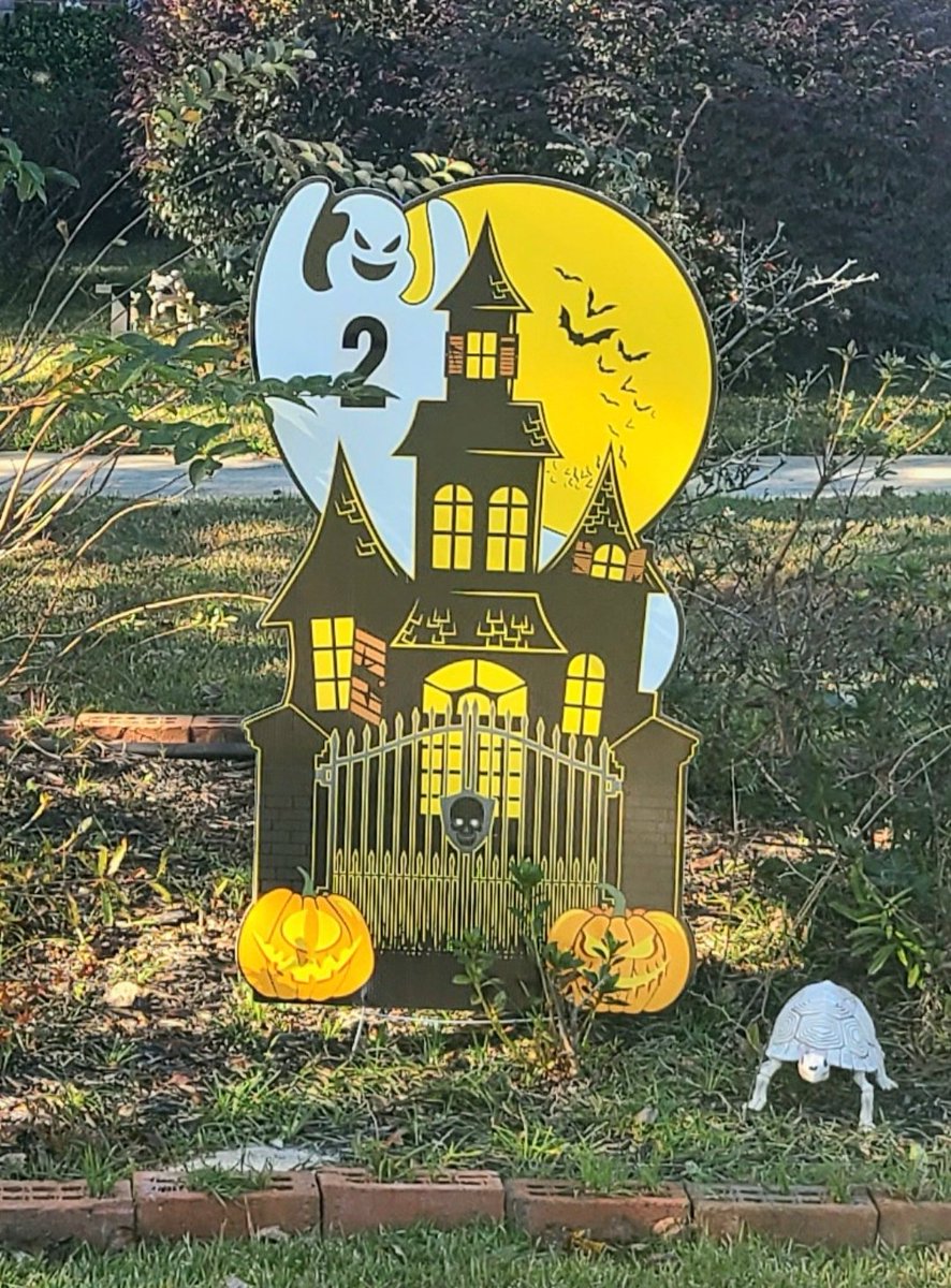 We got 2nd place in the neighborhood for spooky house decorations for #Halloween 
Can't wait to add so much more next year.  🤣🎃🥰