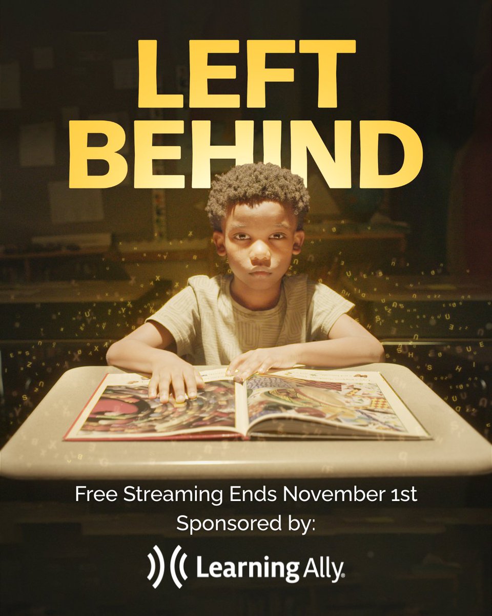 Learning_Ally's tweet image. LAST CALL!  Watch the powerful documentary Left Behind FREE online! (Sponsored by @Learning_Ally)
Free access to this inspiring story of NYC&apos;s first public dyslexia school founders ends SATURDAY night.
Watch now: bit.ly/47IfVMl
#DyslexiaAwareness #Literacy #LearningAlly