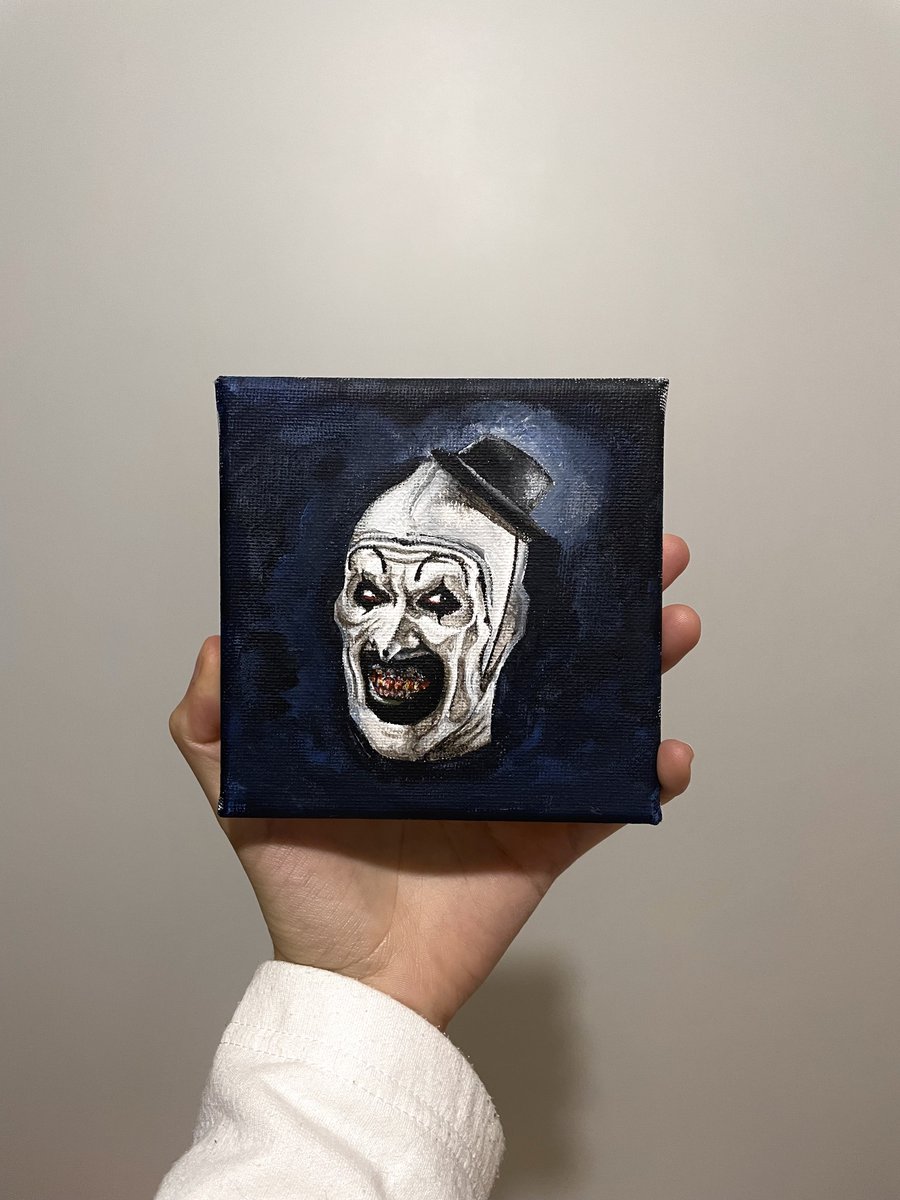 nomadelove's tweet image. J’ai peint Art le clown de Terrifier ce soir 🖤

#terrifier