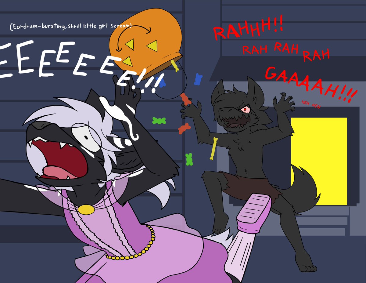 5/5! Flint charging out of his house to scare off little kids.
Happy Halloween everyone! 🦇👻🎃