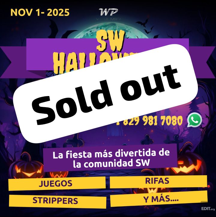 Mil gracias mi gente . Totalmente vendido nuestro evento de Halloween 🔥🔥🔥😈😈😈

Gracias por la aceptación y a pasarla súper en esta nueva aventura 🎉🎉