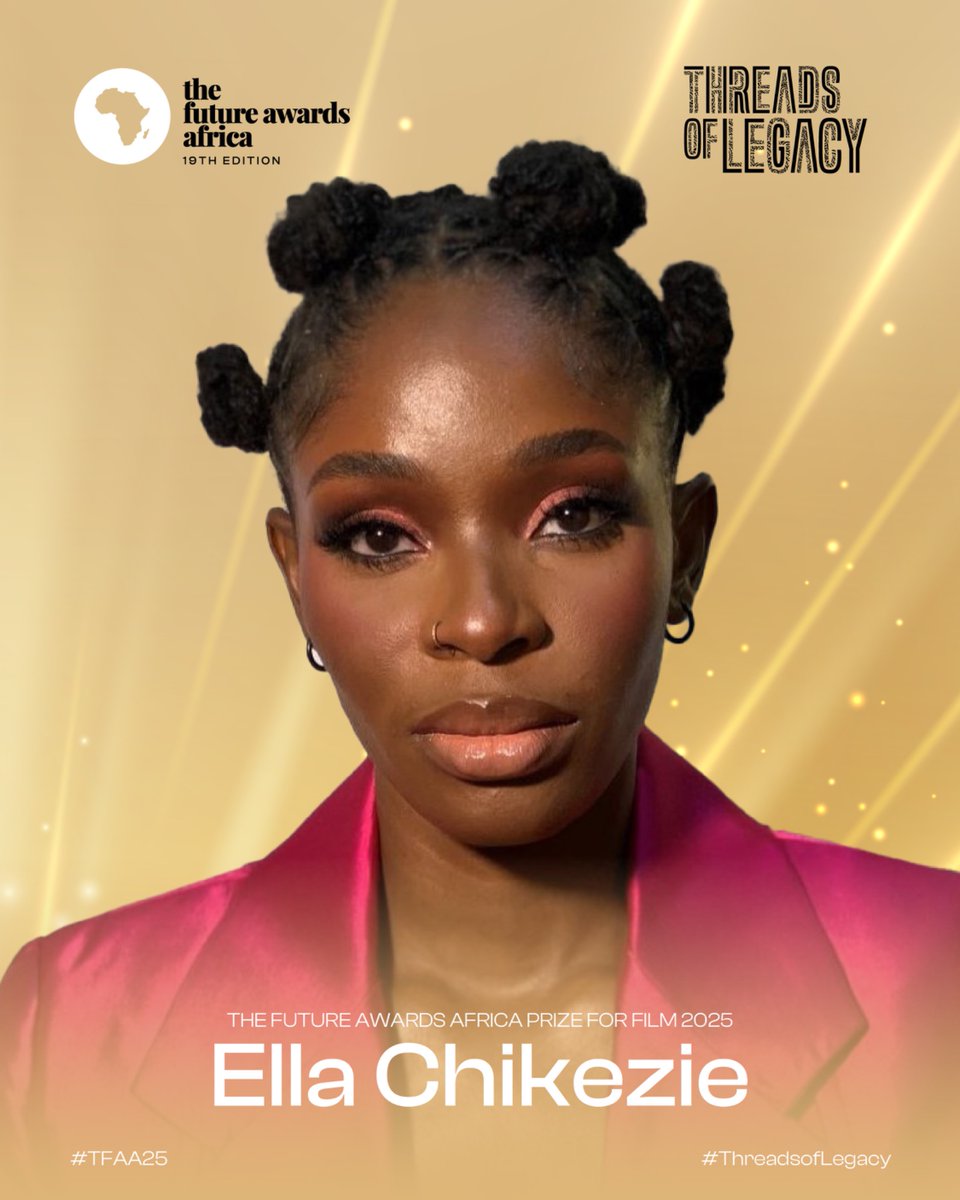 ellachikezie's tweet image. Still feels surreal but every time someone sends this or mentions me on the official post, I know it is not a dream. So yeah, @TFAAfrica 2025 Nominee for the Prize for Film.

Congratulations to everyone on the list. 

#TheFutureAfricaAwards #TFAA2025 #ThreadsofLegacy #TFAA19