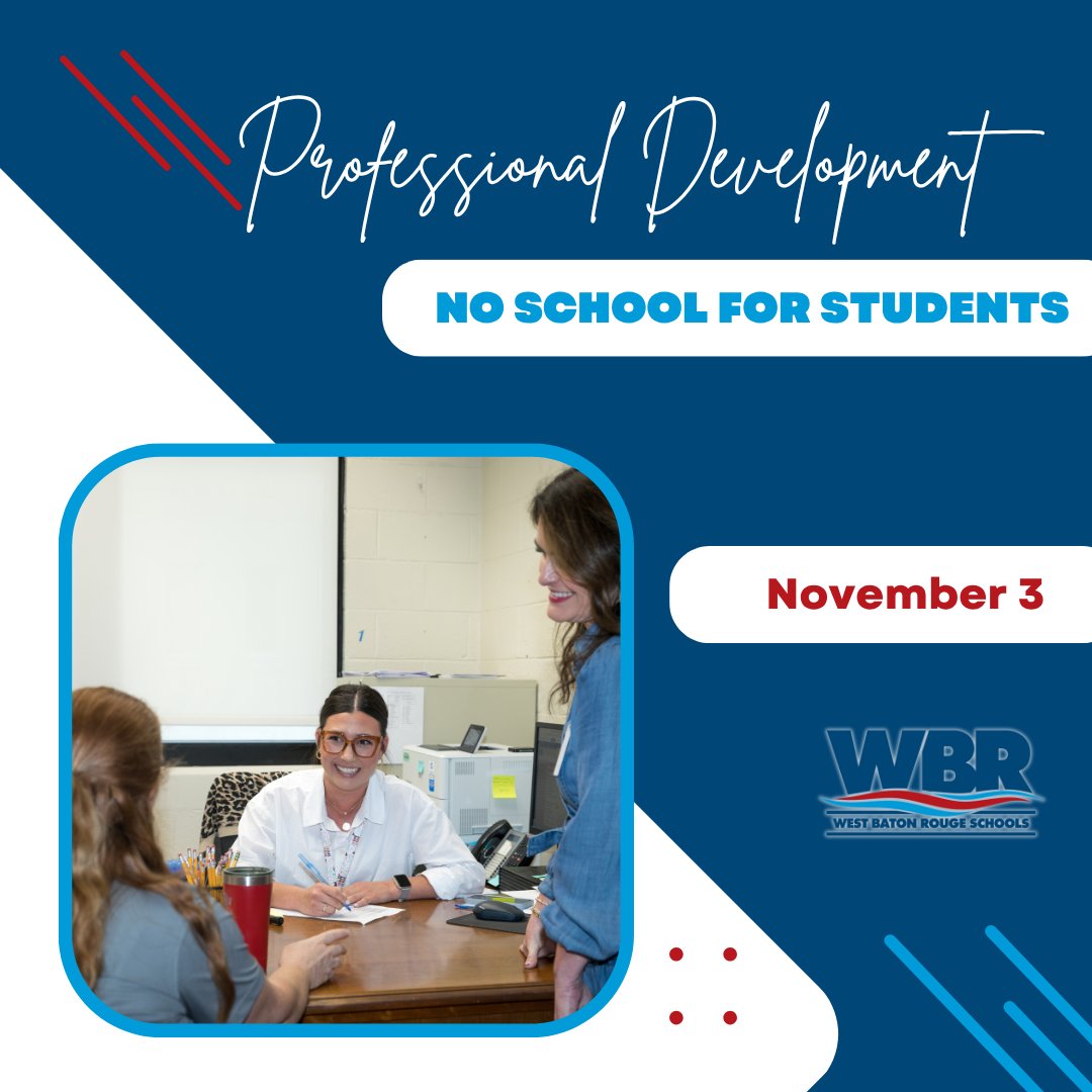 There will be no school for students on Monday so that teachers can participate in professional development.  Students return on Tuesday.