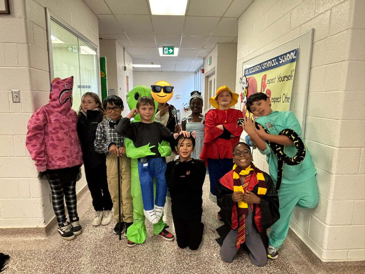 Happy Halloween from Grade 5!!!! <a href="/StElizabethOCSB/">St. Elizabeth School</a> Have fun and be safe tonight Eagles!!!! 🦅 🎃 👻 🧙🏾‍♂️ 👸🏾 👽 🐈‍⬛ 👨‍⚕️