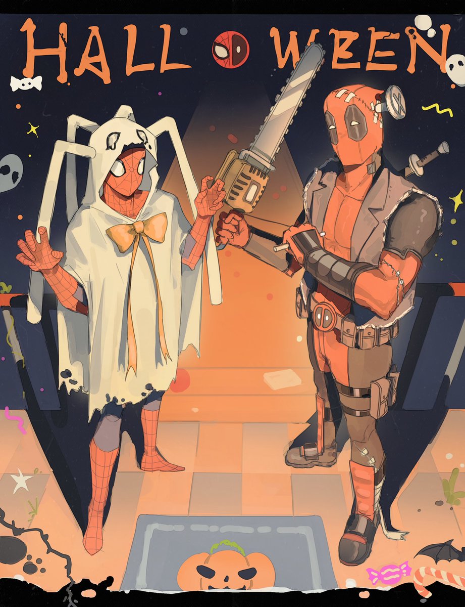 Liaoliaoaaaaaaa's tweet photo. #spideypool 👻🍭🎃 https://t.co/AyQP0ThNVx
