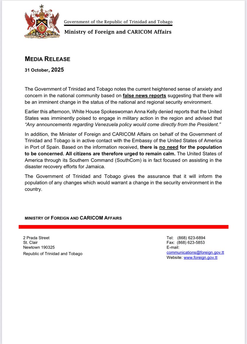 Trinidad and Tobago Government Communications tweet media