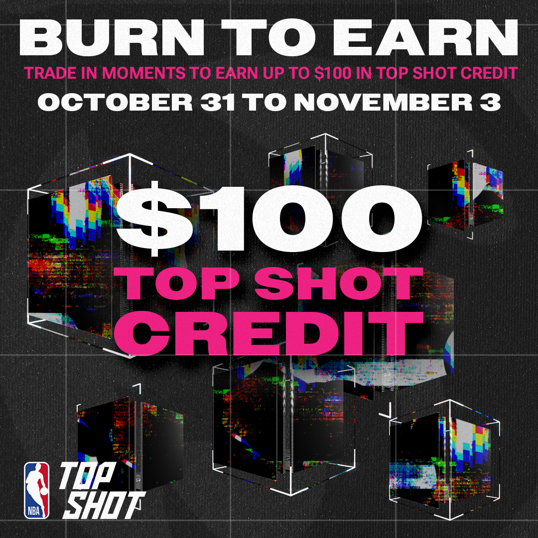 Haven’t made a move on Top Shot this year? This one’s for you.

We’re inviting collectors who’ve been on the sidelines to get back in the game.

Starting NOW, eligible collectors can burn up to $100 in Rare &amp; Legendary Moments and receive an equal amount in Top Shot Credit 💰