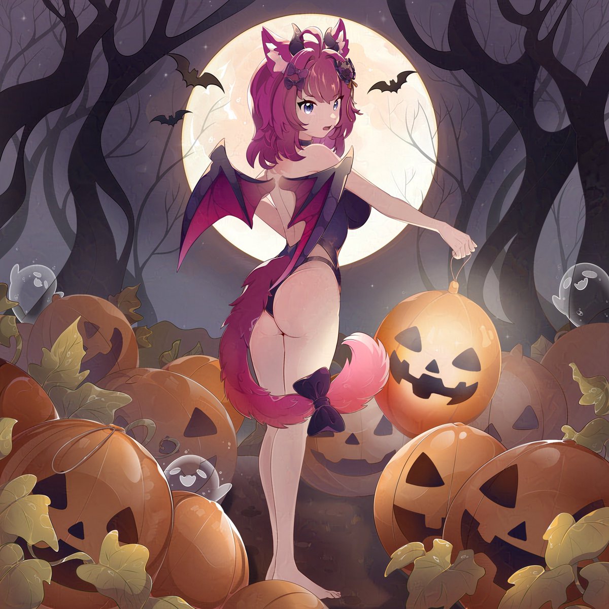 loonerwiki's tweet photo. Happy Halloween everyone!
This is the spooky season thus it deserves a spooky picture.
And what can be more spooky than going through a pumpkin patch in the middle of the night with nothing but a lantern and the Moon to light your way?
Maybe that + all pumpkins are punchballs! https://t.co/A9qkG5597X