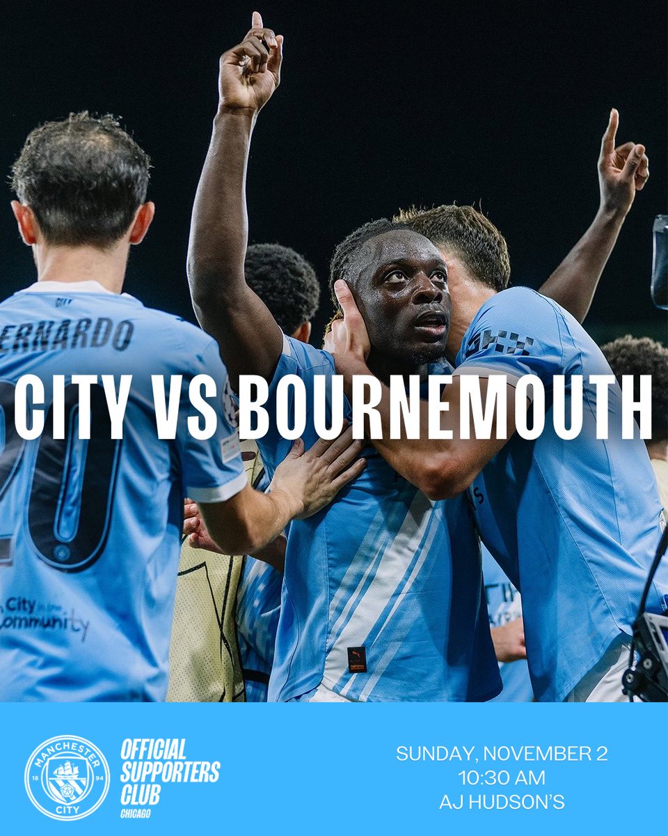 ChicagoMCFC's tweet image. No tricks, just the treat of a match day coming up! We’ll see you Sunday at @ajhudsons for the 10:30 kickoff 🤩

#mancityosc