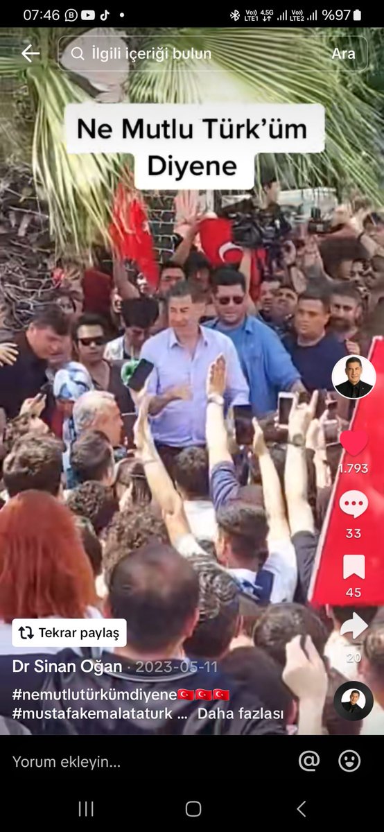 <a href="/zgrAkgl219555/">Özgür Akgül</a> Biz Sözümüzün Arkasındayız Gerekirse Çelik Yelek Oluruz Gerekirse Serdengeçeriz Liderimiz Sn <a href="/DrSinanOgan/">Dr. Sinan Oğan</a> Beyefendi Meydana İndiğinde Gene Etten Duvar Olacağımızdan Kimsenin Şüphesi Olmasın KURDU ÇAKALA YEDİRMEYİZ.