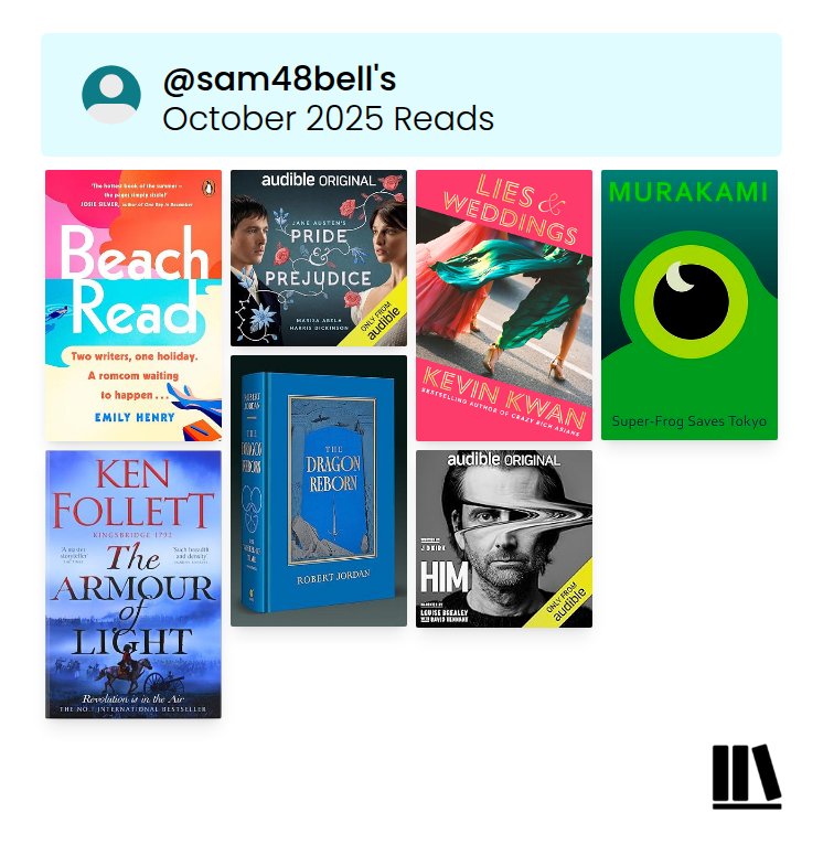 Sam48Bell's tweet image. October books. Struggled a bit with reading this month.