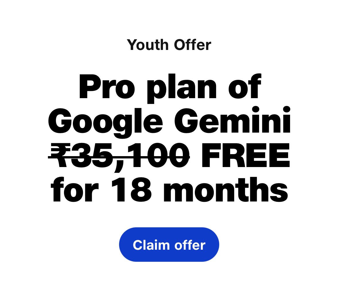bountywriteups's tweet photo. 📲 In india jio is providing free Google Gemini subscription, free 2 TB storage and many more .
Go and grab this now from your My Jio application
#myjio #free #Gemini https://t.co/lpkGfDigqA