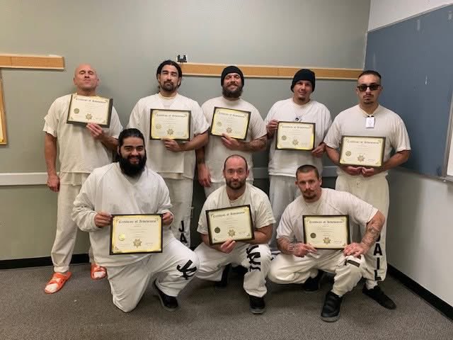 Congrats to eight inmates who completed a 10-week Social Skills course, part of the Aggression Replacement Training (ART) program! 

This evidence-based class builds communication, prosocial behavior &amp; positive interaction skills.
 #InmatePrograms #PositiveChange #Rehabilitation