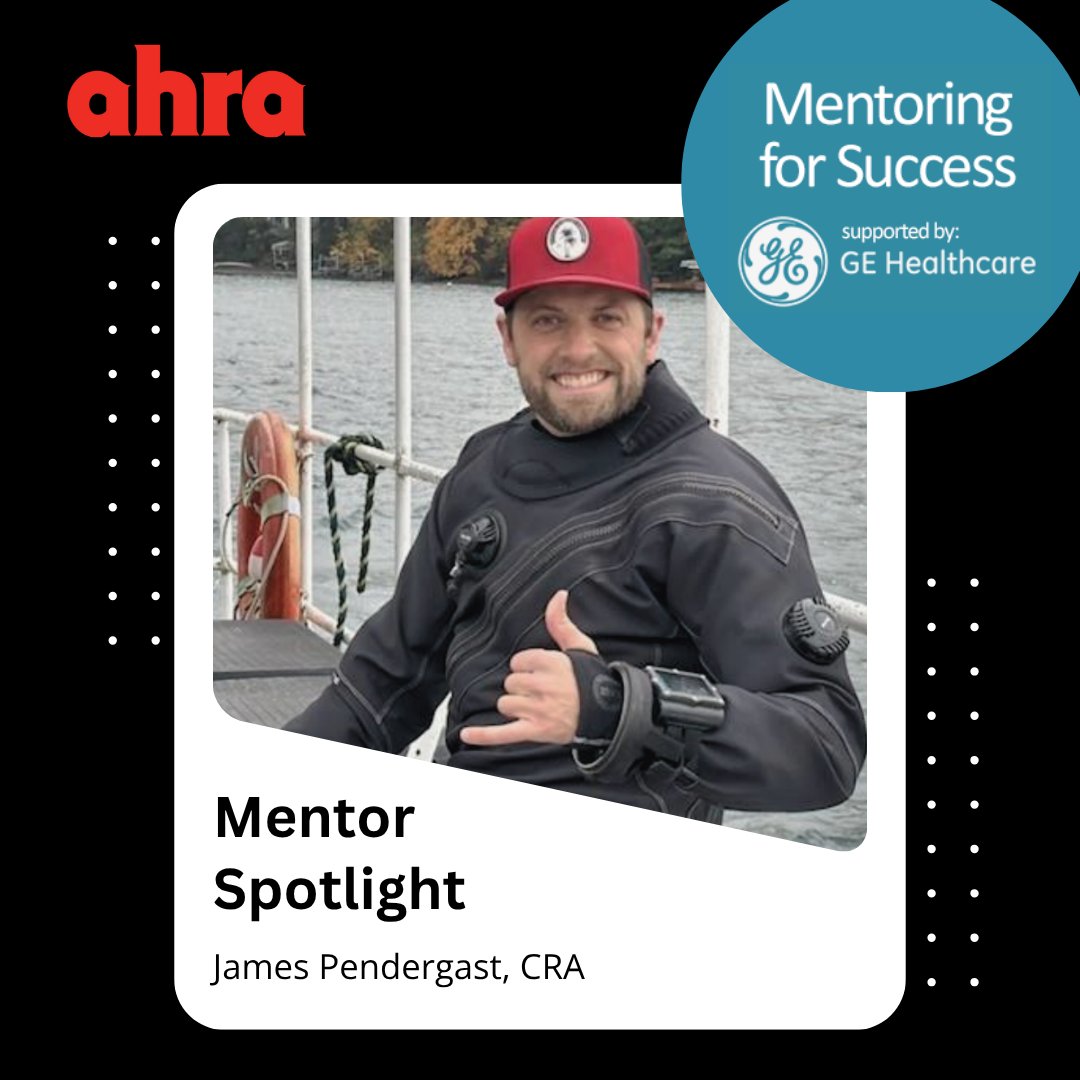 Mentor Spotlight!
James Pendergast, CRA, found guidance, confidence, and connection through AHRA’s Mentoring for Success program. From leadership challenges to CRA exam wins, mentorship made all the difference.

Learn more: ahra.org/resources-prod…

#Radiology #MentoringForSuccess