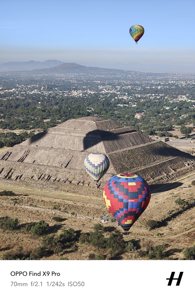 TechTabletscom's tweet image. What an amazing experience hot air ballooning over the Pyramids of Teotihuacán. If you ever get the chance I highly recommend it. Shot on #oppofindx9pro