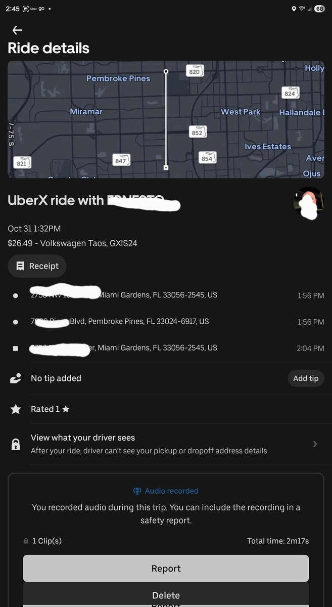 AyeYoKing's tweet photo. @Uber_Support please help me,how can a trip with two destinations turn into just one and i still be charged for doing two in short timing. I want a refund. https://t.co/qzagHtG4Ui