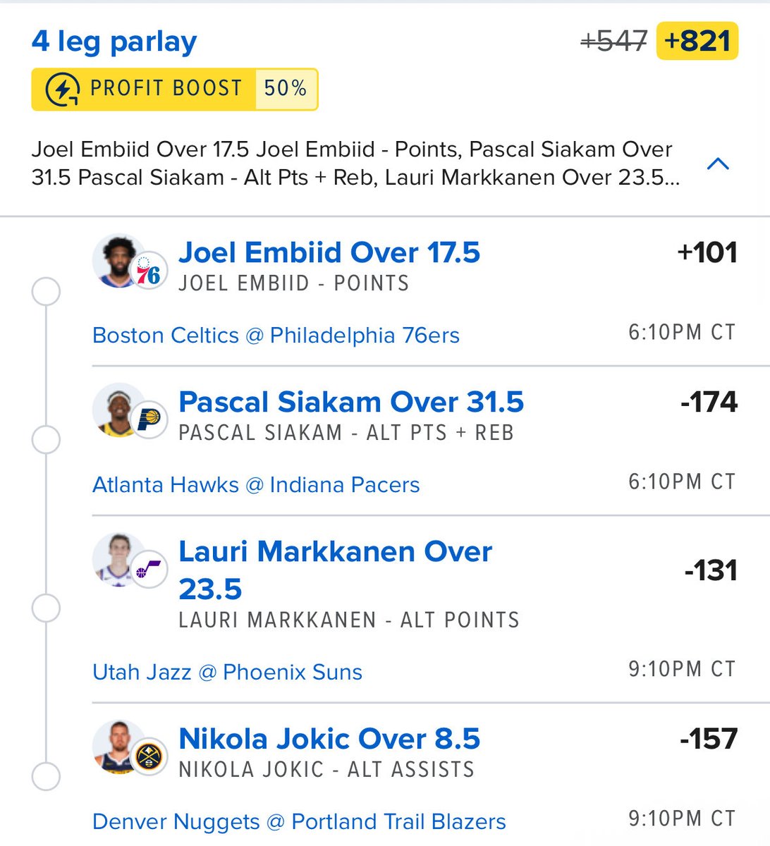 TheJassCarter's tweet photo. NBA Pretty Parlay of the Day https://t.co/Xrrror8gg1